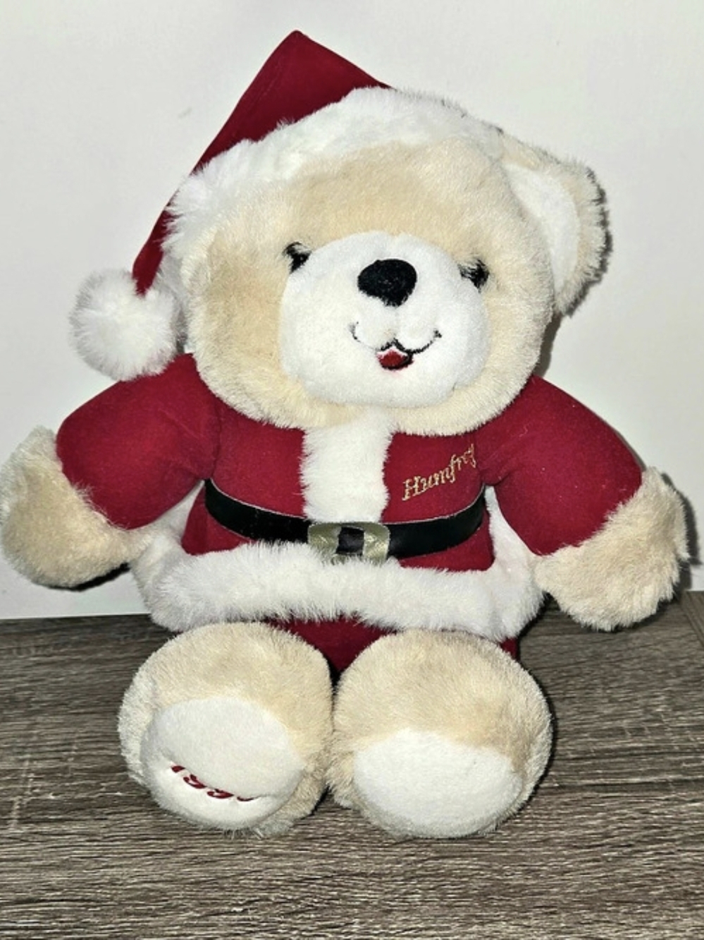 Vintage Humfrey 1996 Santa Christmas Bear Plush Stuffed Animal